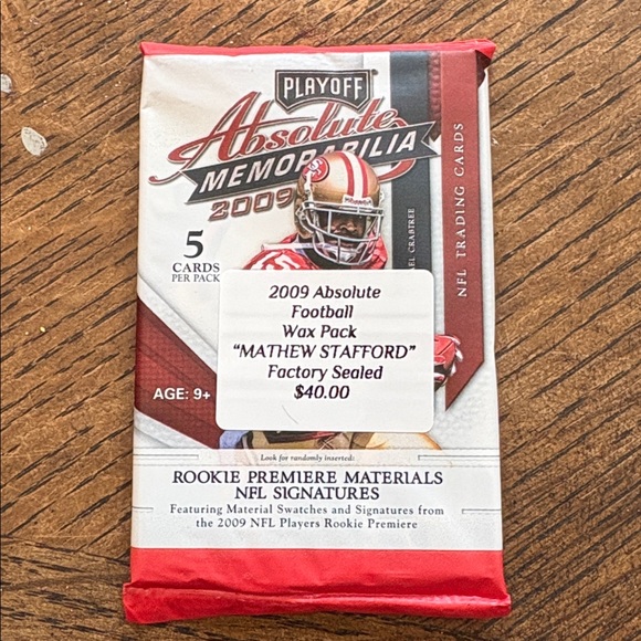 (1) 2009 Playoff Absolute Memorabilia Football Sealed Pack **HOT PACK** Stafford - Picture 1 of 2